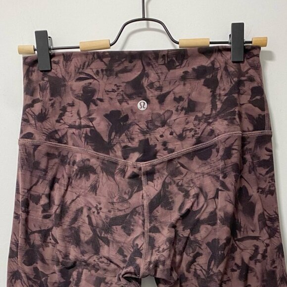 Lululemon Align Pant Mini Dusk Floral Antique Bark Black Size 8 - Picture 6 of 12